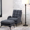 Frosted Velvet Adjustable Armchair Soft Accent Single Sofa Recliner w/Footstool