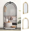 Arched Mirror Home Garden Decor Gold/Black Metal Distressed Hanging Wall Mounted