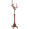 Wooden Coat Rack Freestanding Hallway Tree Rack With Sphere Base and 8 Hooks