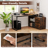 Modern Simple Study Writing Desk Heavy-duty Metal Frame Workstation-Coffee