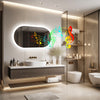 Super Bright Oval LED Bathroom Mirror Bluetooth Beauty Care Mirror Non-flicker