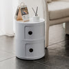 Plastic Storage Cabinet Floor Standing Round Cupboard Bedside Table Nightstand