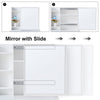 Modern Dressing Table Makeup Desk Sliding Mirror Shelf Stool 5 Drawers White
