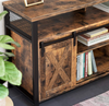 Large TV Stand Industrial Storage Sideboard Vintage Rustic Metal Media Cabinet