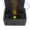 Electric Waterfall Water Feature Natural Slate Garden Fountain 4 LED Statue Pump