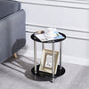 Nest of 3 Black Clear Tempered Glass Side End Lamp Sofa Tables Nested Tables