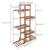 6 Tier Strong Flower Plant Pot Shelf Stand Display Garden Rack Step Style Wooden