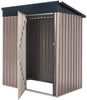 5x3ft Garden Storage Shed Metal Tool Shed Sloped Roof Lockable Door Grey