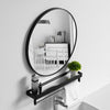 60cm Black Metal Framed Mirror Round Wall Mounted Mirror Bathroom Makeup Dress