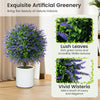 Set of 2 Artificial Lavender Topiary Ball Trees-Purple