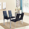Set of 2/4/6 Dining Chairs Padded Seat High back Metal Legs Home Furniture Black