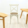 Cream Cross Back Dining Chair Set of 2 Comfortable & Stylish Wooden Home Cafe