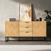 Luxury Oak Sideboard TV Unit Cabinet Buffet Cupboard With 3 Drawer 2 Door 160CM