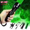 Tactical 8000LM Flashlight Lamp Hunting Air Rifle Torch Scope Mount Green Light