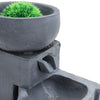 3 Tier w/Grass Ball Solar Powered Water Feature Outdoor Garden Fountain w/Light