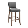 Set of 2 Linen Farbic Breakfast Kitchen Bar Stool Counter Chairs Wooden Legs