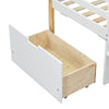 WHITE WOODEN KIDS HOUSE BED FRAME WITH STORAGE DRAWERS 3 FT SINGLE KIDS SLEEPER