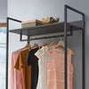 Industrial Open Wardrobe Storage Unit Clothes Rail Shelves Hanging Rack Black