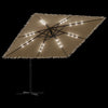 Garden Parasol with LEDs and Steel Brown 246x246x230 Z1O4