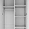 2 Door 2 Drawer White Wardrobe with Hanging Rail Wooden Clothes Storage Cupboard