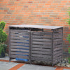 2 Compartments Wheelie Bin Storage Wooden Outdoor Garden Rubbish Dustbin Shed
