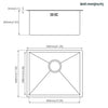 Large Super Deep Single Bowl Square Stainless Steel Kitchen Sink Frztgwoocwphfrm
