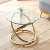 52/90cm Round Coffee Table Tempered Glass Sofa Side Table LivingRoom Metal Frame