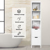 5-Tier Storage Cabinet Bathroom Tall Cabinet Storage Stand w/ 2 Drawers White