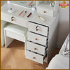 Vanity Makeup Desk Stool Set Dressing Table With 10 LED lights Mirror Drawers