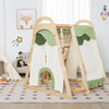 Multi-functional Kid¡¯s Climbing Toy with Climbing Rock & Removable Tent-Natural