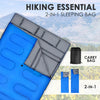 Double Sleeping Bag 4 Seasons Lightweight Camping Bag w/2 Pillows & Carrying Bag