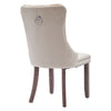 Set of 4 Velvet Fabric Dining Chairs with High Back Wooden Legs for Home Kitchen