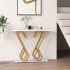 Gold Faux Marble Console Table with Anti-Tipping Device, 100cm Geometric Frame