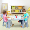 3 Piece Kids Table and Chair Set Toddler Activity Desk and Chairs-Blue
