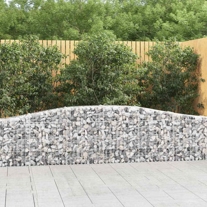Arched Gabion Baskets 5 pcs 400x30x60/80 cm Galvanised Iron vidaXL