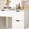 Vanity Set Desk with Dimmable LED Light Mirror,4 Drawers Dressing Table White
