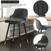 2x Swivel Bar Stools Velvet Metal Legs Breakfast Stools Kitchen Padded Chairs