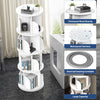 4 Tiers Rotating Bookshelf Corner Bookcase Floor Standing Book Storage Baijqfagk