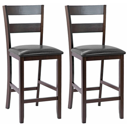 2X Upholstered Bar Stools PU Leather Counter Height Kitchen Dining Pub Chairs