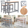 Breakfast Bar Table & 2 Chairs Set Pine Wood Kitchen Living Room Wall Side Unit