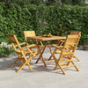 5 Piece Garden Dining Set Solid Wood Teak