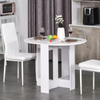 Drop Leaf Dining Table Space Saving Folding Kitchen Desk White Modern Compact