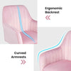 Home Office Leisure Chair Adjustable Swivel Dutch Velvet Task Chairs-Pink