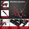 680KG Motorcycle Lift Jack Hydraulic Motorcycle Hoist w/ 4 Wheels-Red