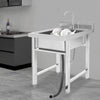 Stainless Steel Kitchen Freestanding Sink Laundry Basin w/ 360° Rotatable Faucet