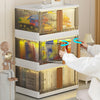 3pcs 108cm Tall Foldable Stackble Cabinet Clothes Toys Box Storage Case w/Wheels