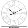 Roman Numerals Metal Skeleton Wall Clock, White