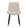 2pcs Beige Dining Chairs Set Velvet Diamond Back Padded Seat Restaurant Chair