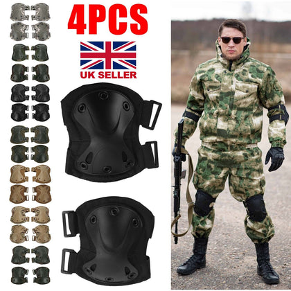 4x Tactical Military Elbow Knee Pads Airsoft Army Sport Protection Gear Guard