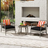 3 Piece Outdoor Rattan Wicker Garden Furniture Set with Cushions
